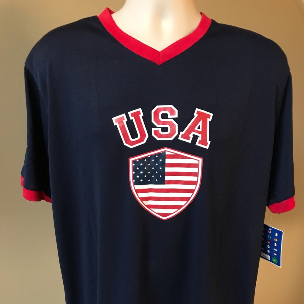 GOL (L) Multicolored USA Print Soccer Jersey Shirt